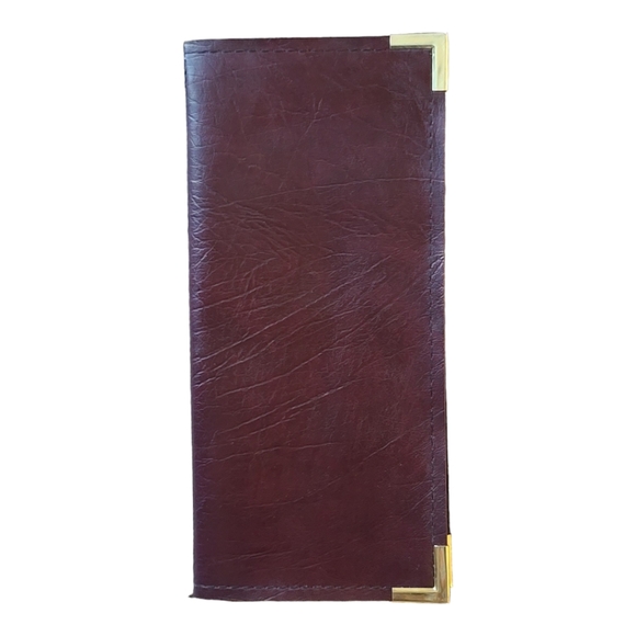 Vintage Faux Leather Business Card Holder and Zippered Business Checkbook Cover - Picture 5 of 7